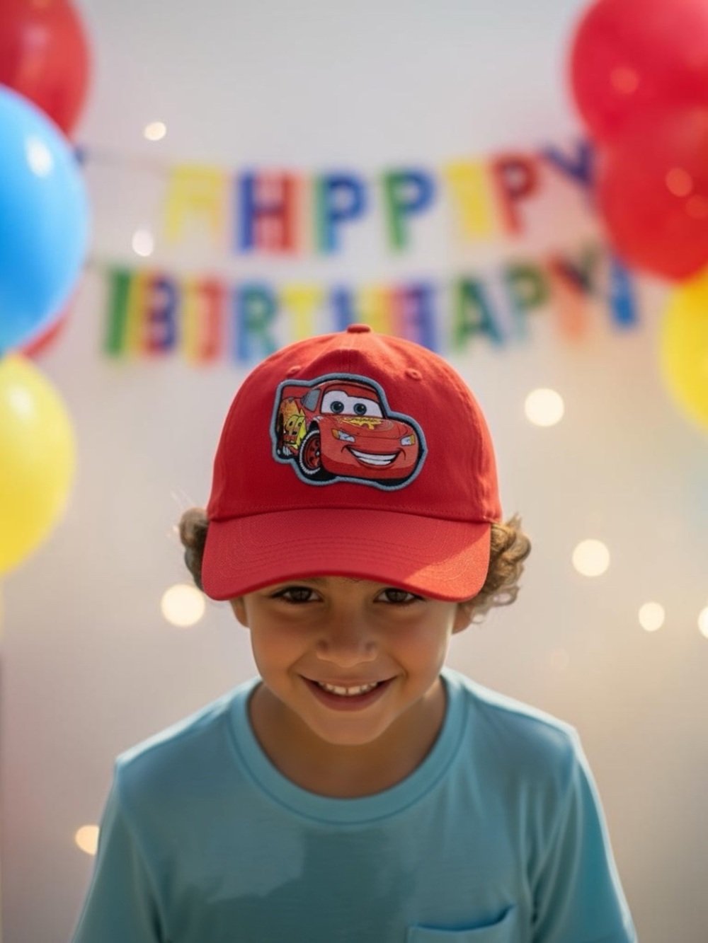 BOGO Kids Red lightweight Adjustable Summer Cars 🚗 patches Cap🧢